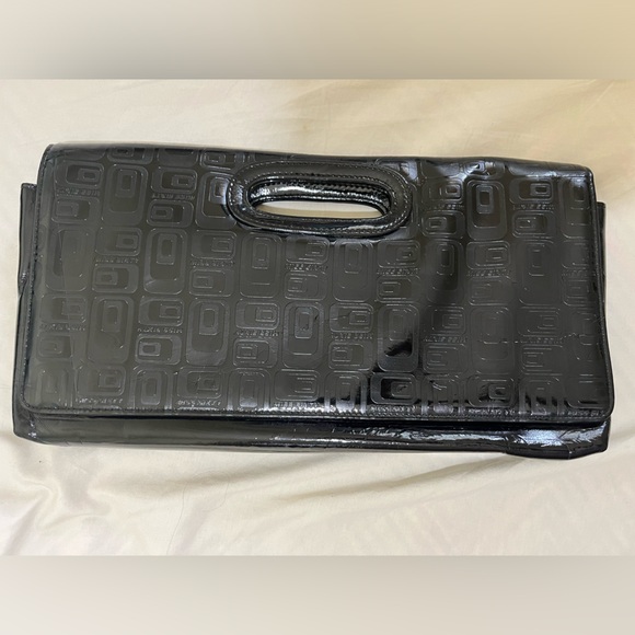 Vintage Miss Sixty Black Patent Leather Clutch with Cutout Handle - Picture 1 of 3